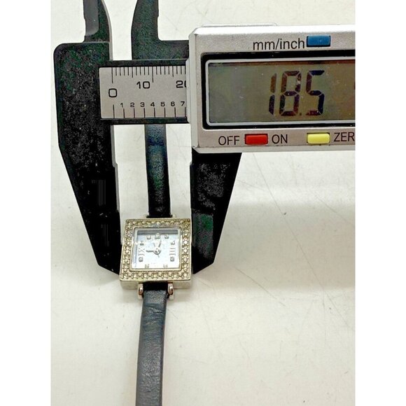 Fossil F2 Nordstrom ND-3586 Quartz Square Women's Watch Crystal Bezel Black Band - Picture 5 of 7